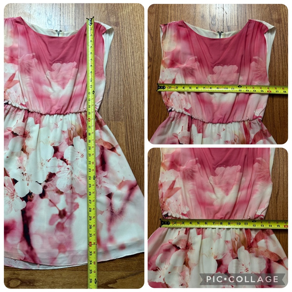 Alice + Olivia Cherry blossom watercolor sleeveless silk dress - Picture 13 of 13